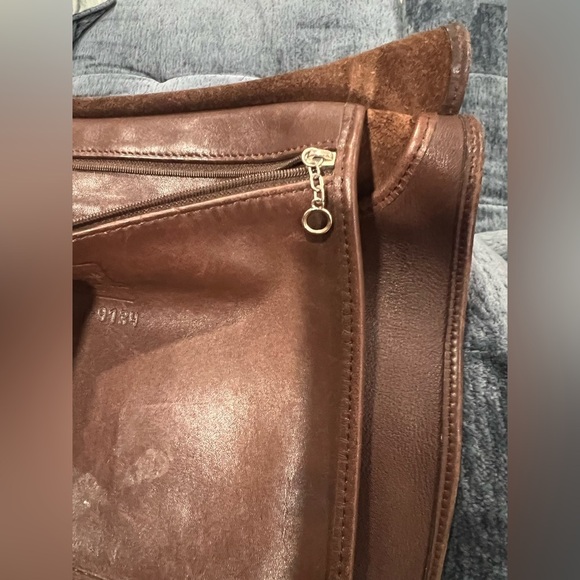 Vintage Coach Dark Brown Leather Bag Hippie Flap m9p-9134 bag - Picture 6 of 9